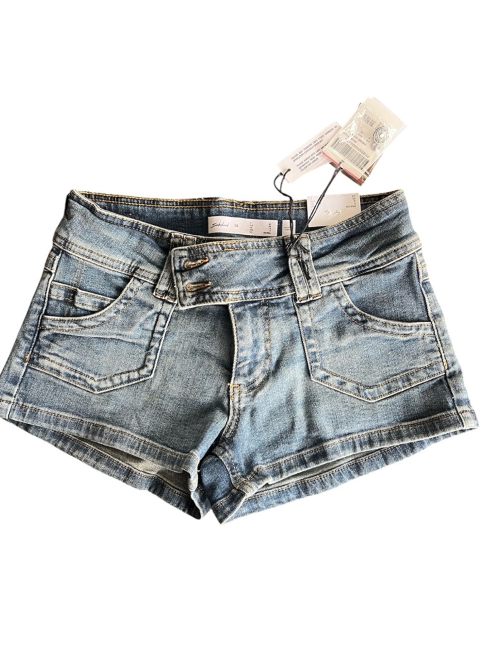 Subdued Denim Mid-Rise Booty Button Fly Women’s Shorts Size 4 New With Tags